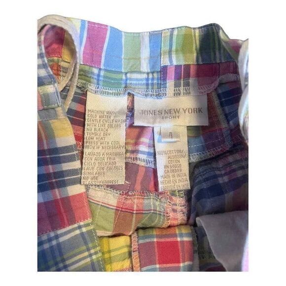 JONES NEW YORK SPORT | Madras 100% Cotton Lightweight Pant | Vintage | Size 4 - Picture 5 of 5